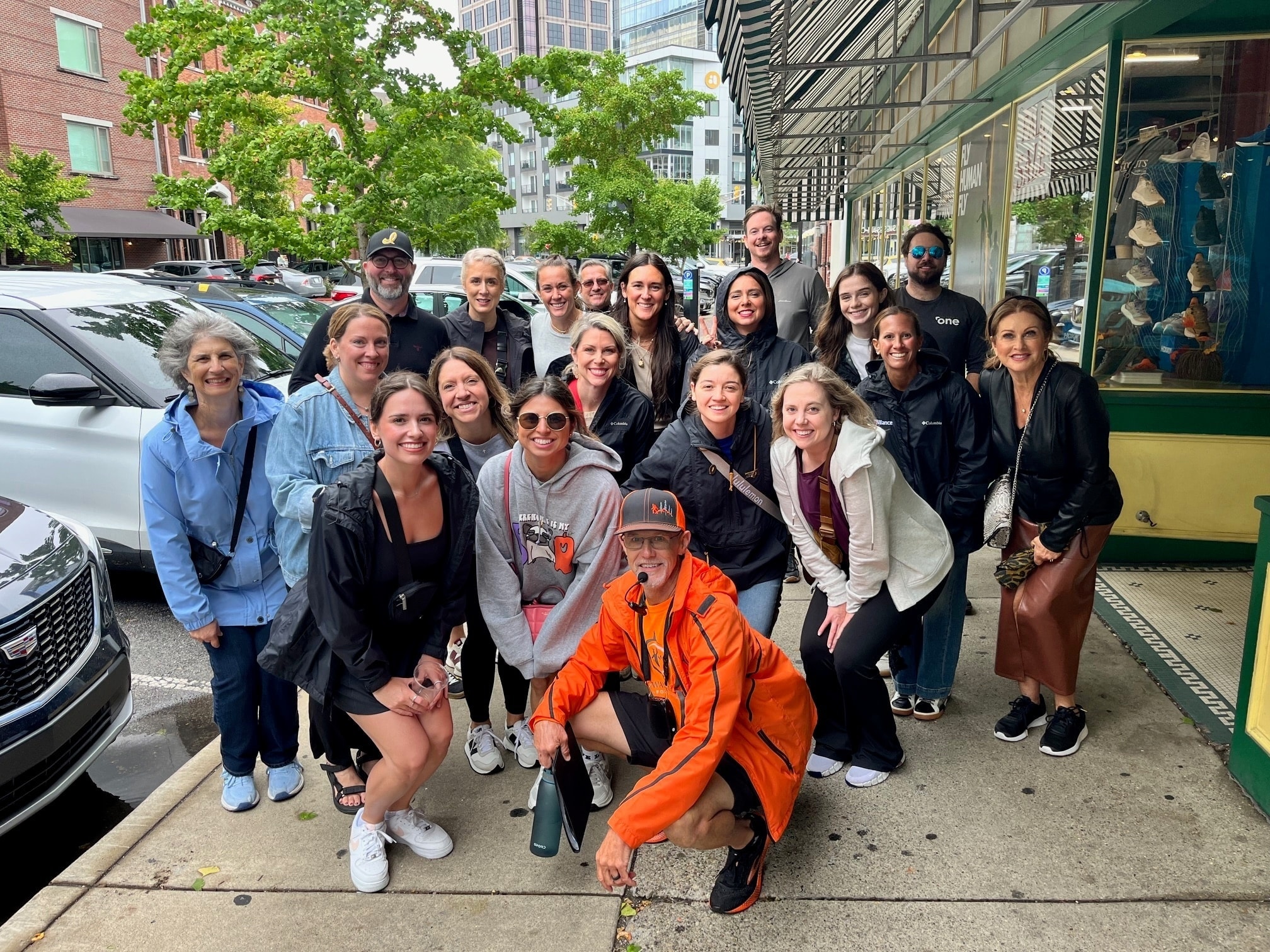 Indy Walking Tours guide with tour group